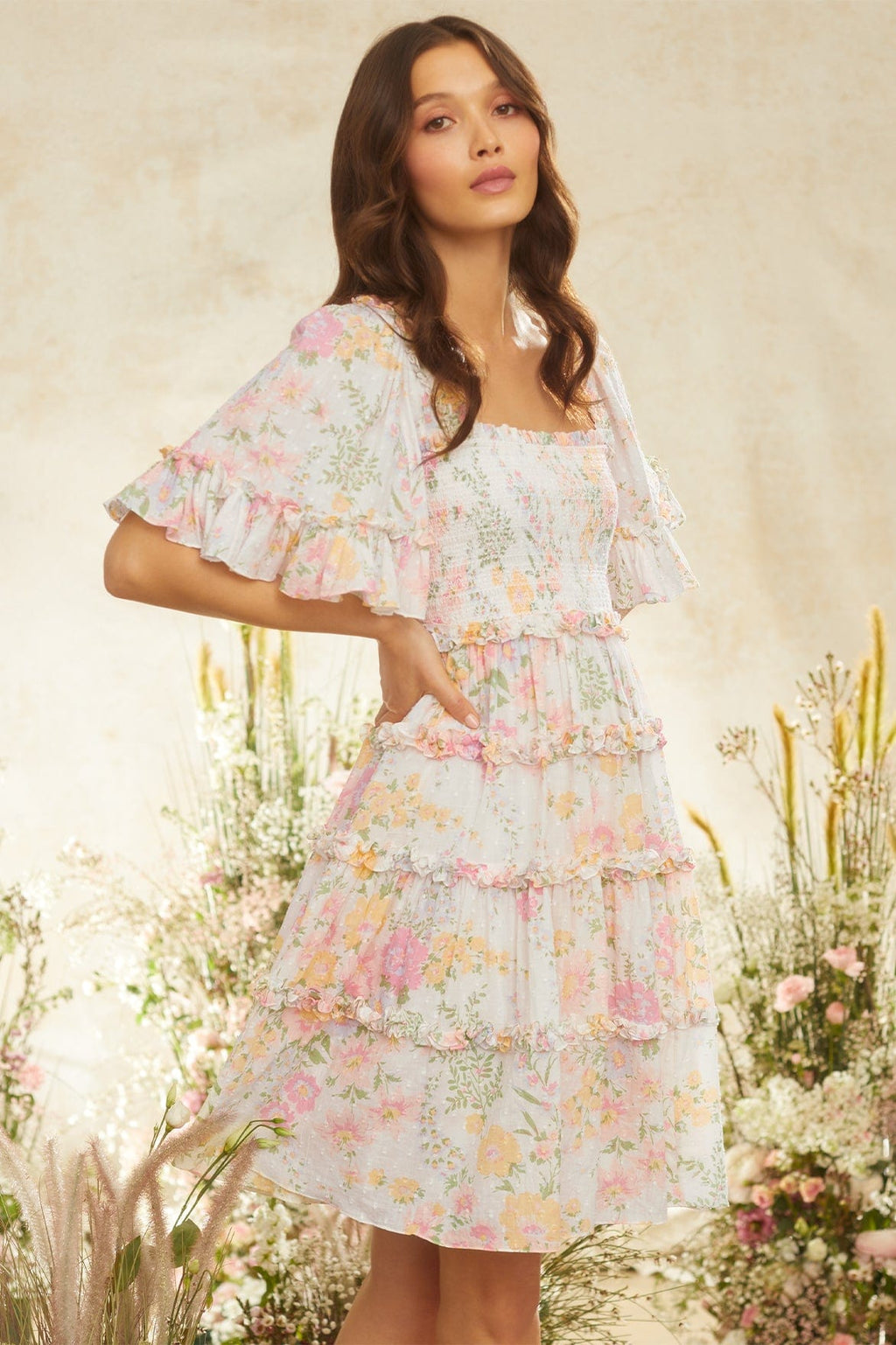 Sunrise Bloom Cotton Mini Dress – Multi ...